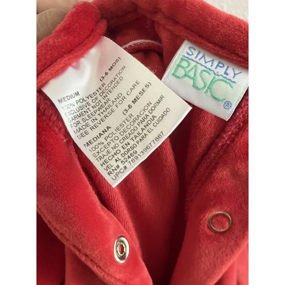 Vintage Simply Basics‎ Baby's First Christmas Sleeper Outfit Size 3-6 Months